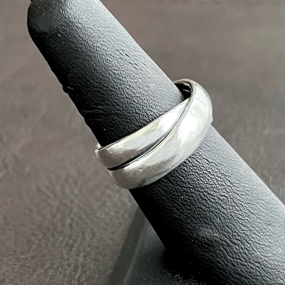 Retired James Avery sterling silver double band crossover ring Size 6.5 - Picture 4 of 13